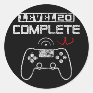 Level 20 Compleet 20e trouwdag vrouwen M Ronde Sticker