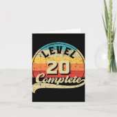 Level 20 Complete Gamer T-shirt 20ste bruiloft Ann Kaart (Voorkant)