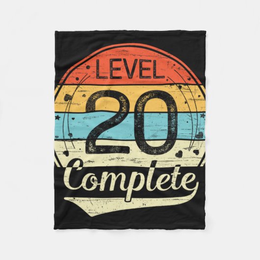Level 20 Complete Retro 20e bruiloft Jubileum T Fleece Deken (Voorkant)