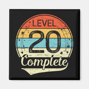 Level 20 Complete Retro 20e bruiloft Jubileum T Magneet