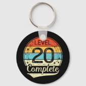 Level 20 Complete Retro 20e bruiloft Jubileum T Sleutelhanger (Voorkant)