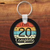 Level 20 Complete Retro 20e bruiloft Jubileum T Sleutelhanger (Voorkant)
