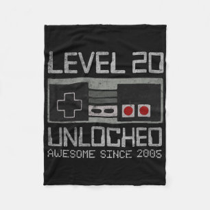 Level 20 Ontgrendeld 20e Verjaardag 20 Jaar Oude V Fleece Deken