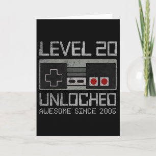 Level 20 Ontgrendeld 20e Verjaardag 20 Jaar Oude V Kaart