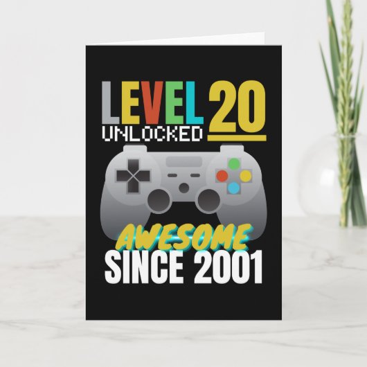 Level 20 Ontgrendeld Geweldig Sinds 2001 Kaart (Voorkant)