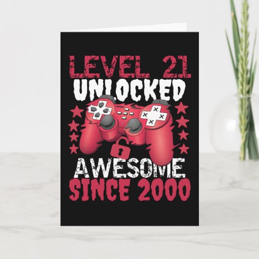 Level 21 Unlocked Awesome Since 2000 Kaart (Voorkant)