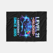 Level 21 Unlocked Awesome Since 2005 21st Birthday Fleece Deken (Voorkant (Horizontaal))