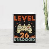 Level 26 ontgrendelde videogamer 26e verjaardag 26 kaart (Voorkant)