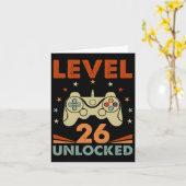 Level 26 ontgrendelde videogamer 26e verjaardag 26 kaart (Gele Bloem)