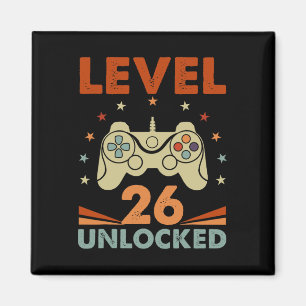 Level 26 ontgrendelde videogamer 26e verjaardag 26 magneet