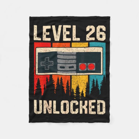 Level 26 Unlocked Video Game Controller Birthday M Fleece Deken (Voorkant)