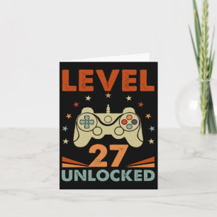 Level 27 ontgrendelde videogamer 27e verjaardag 27 kaart