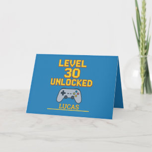 Level 30 Gepersonaliseerde Gamer Verjaardag Kaart