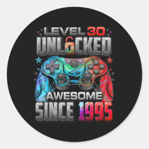 Level 30 Ontgrendeld Geweldig Sinds 1995 30e Verja Ronde Sticker