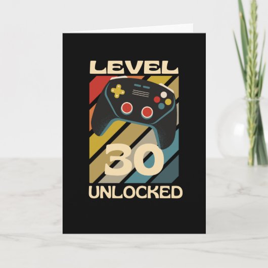 Level 30 Ontgrendeld Grappige Gaming Kaart (Voorkant)