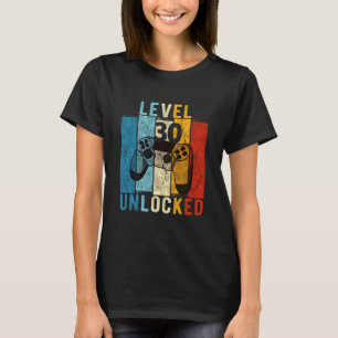 Level 30 Ontgrendeld Videogamer 30 Jaar Oud 30ste T-shirt