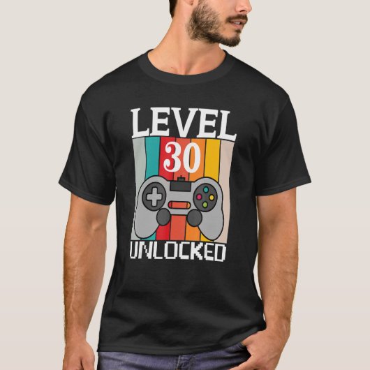 Level 30 Ontgrendeld Videospel 30e Verjaardag Kind T-shirt (Voorkant)