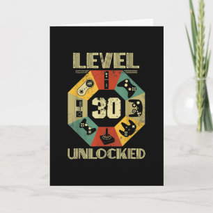 Level 30 Ontgrendeld Videospeler 30e Verjaardag Kaart