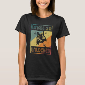 Level 30 Ontgrendeld Videospeler 30e Verjaardag T-shirt