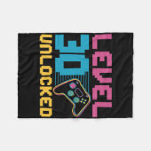 Level 30 Ontgrendelde Verjaardag Gaming Fleece Deken (Voorkant (Horizontaal))