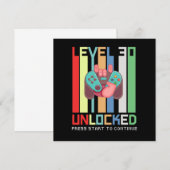 Level 30 Unlock 1990 30 th Birthday Gift Kaart (Voorkant / Achterkant)