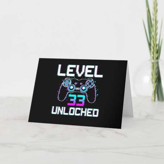 Level 33 Ontgrendeld 33e Videospeler Verjaardagsca Kaart (Voorkant)