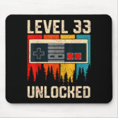 Level 33 Unlocked Video Game Controller Birthday M Muismat (Voorkant)