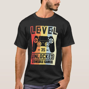 Level 35 Unlocked Console Gamer 35e verjaardag T-shirt