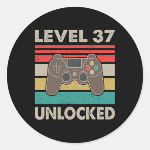 Level 37 Ontgrendeld - 1983 37e Verjaardagscadeau Ronde Sticker