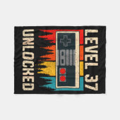 Level 37 Unlocked Video Game Controller Birthday M Fleece Deken (Voorkant (Horizontaal))