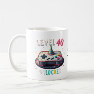 Level 40 Ontgrendeld Gaming Stijl 40e Verjaardag Koffiemok