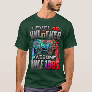 Level 40 Ontgrendeld Geweldig Sinds 1985 40ste Ver T-shirt