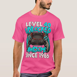 Level 40 Ontgrendeld Geweldig Sinds 1986 40ste Ver T-shirt