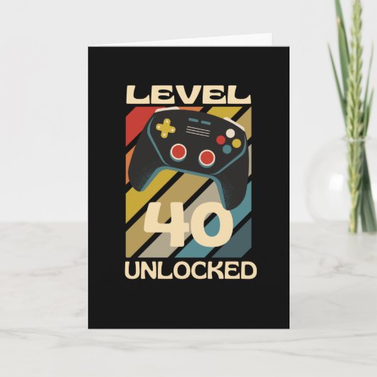 Level 40 Ontgrendeld Grappige Gaming Kaart (Voorkant)