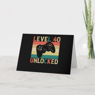 Level 40 Ontgrendeld Video Gamer 40ste Verjaardag Kaart