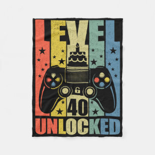 Level 40 ontgrendeld videogame 40e verjaardag Game Fleece Deken