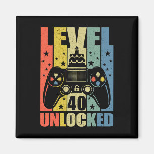 Level 40 ontgrendeld videogame 40e verjaardag Game Magneet