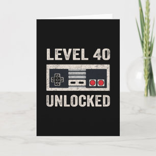 Level 40 Ontgrendeld Videospeler 40e Verjaardagsca Kaart