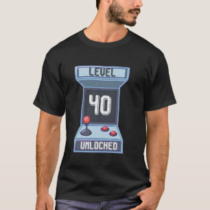 Level 40 ontgrendelde Retro Arcade Verjaardagsgame T-shirt