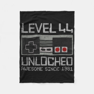 Level 44 Ontgrendeld 44ste Verjaardag 44 Jaar Oude Fleece Deken