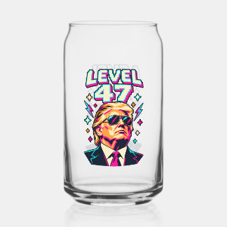 Level 47 Neon Arcade dubbelzijdige kan Blikvorm Glas