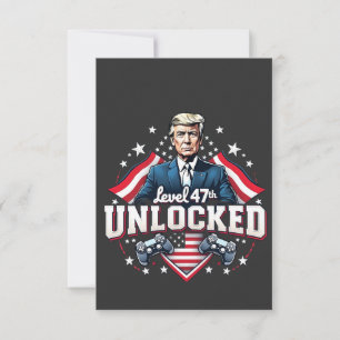 Level 47e ontgrendeld Trump Wonnaars Inauguratie D Bedankkaart