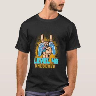 Level 48 Ontgrendeld Grappige Videospeler 48e Verj T-shirt
