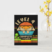 Level 4 Complete 4 Years Anniversary Video Game Gi Kaart (Gele Bloem)