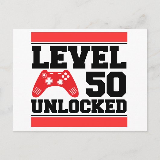 Level 50 Ontgrendeld Briefkaart (Voorkant)
