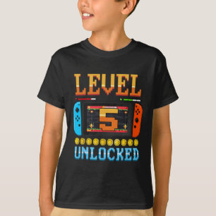 Level 5 Ontgrendeld 5e Verjaardag T-shirt Videospe