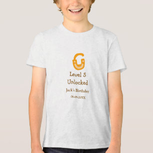 Level 5 ontgrendeld slot oranje bruin gefeliciteer Tri-Blend shirt