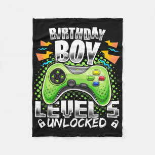 Level 5 Ontgrendeld Videospel 5e Verjaardag Gamer Fleece Deken