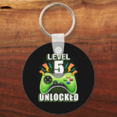 Level 5 Ontgrendeld Videospel 5e Verjaardag Gamer Sleutelhanger (Voorkant)