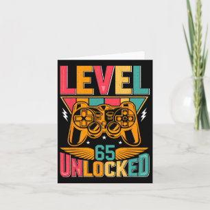 Level 65 ontgrendelde videogame 65e verjaardag gam kaart